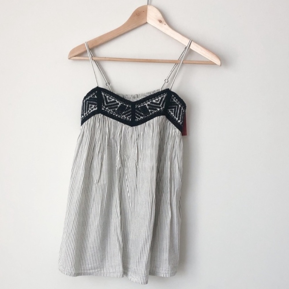 NWOT Mossimo Striped Embroidered Top